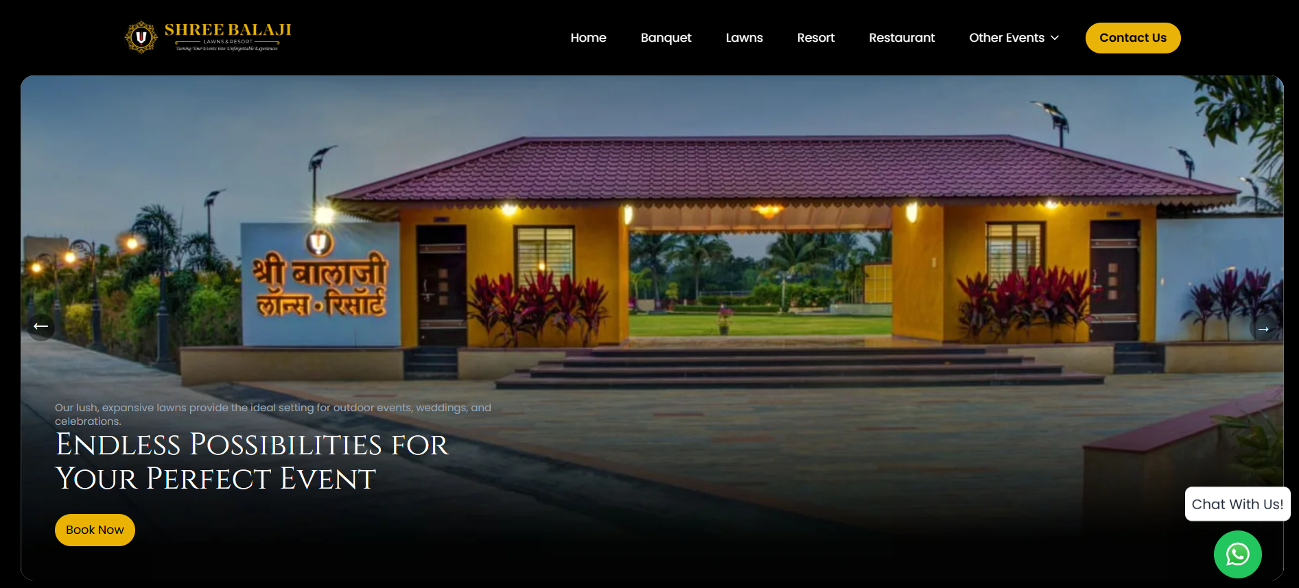 Shree Balaji Lawns website preview