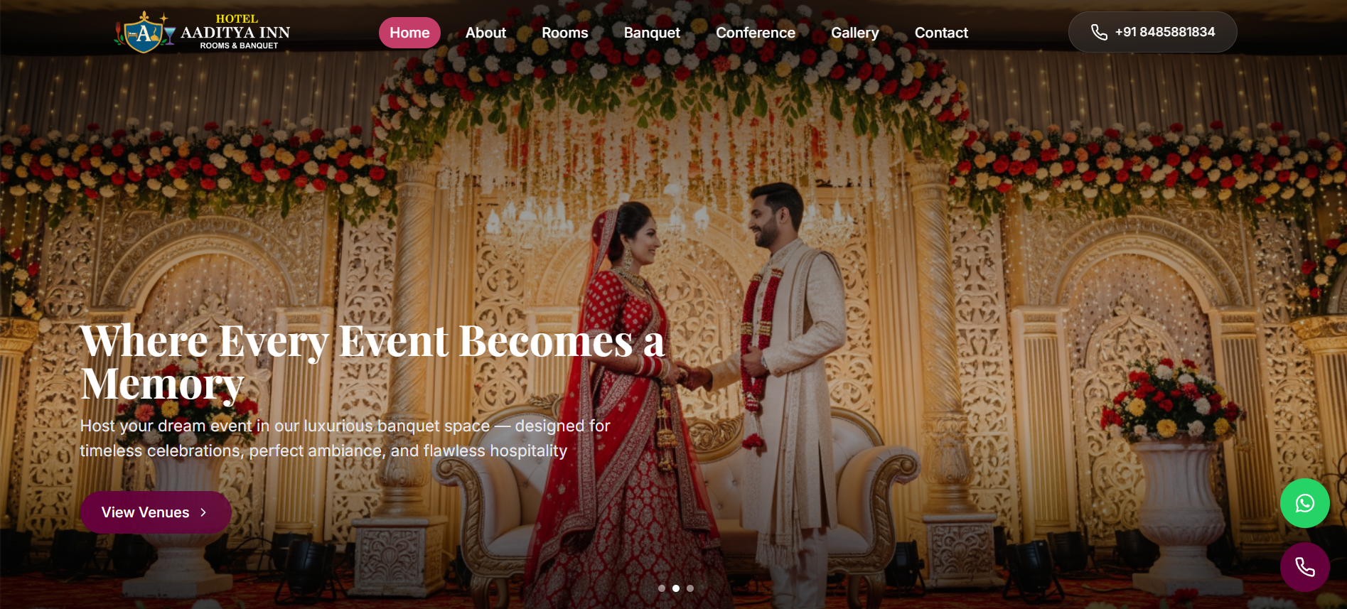 Aaditya Inn website preview