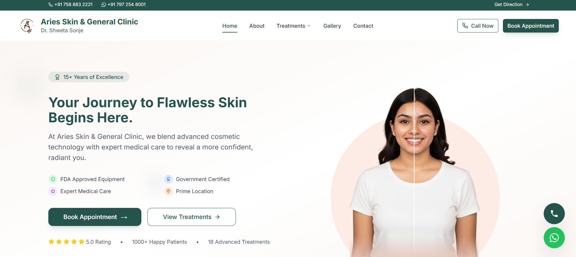 Aries Skin & Health website preview