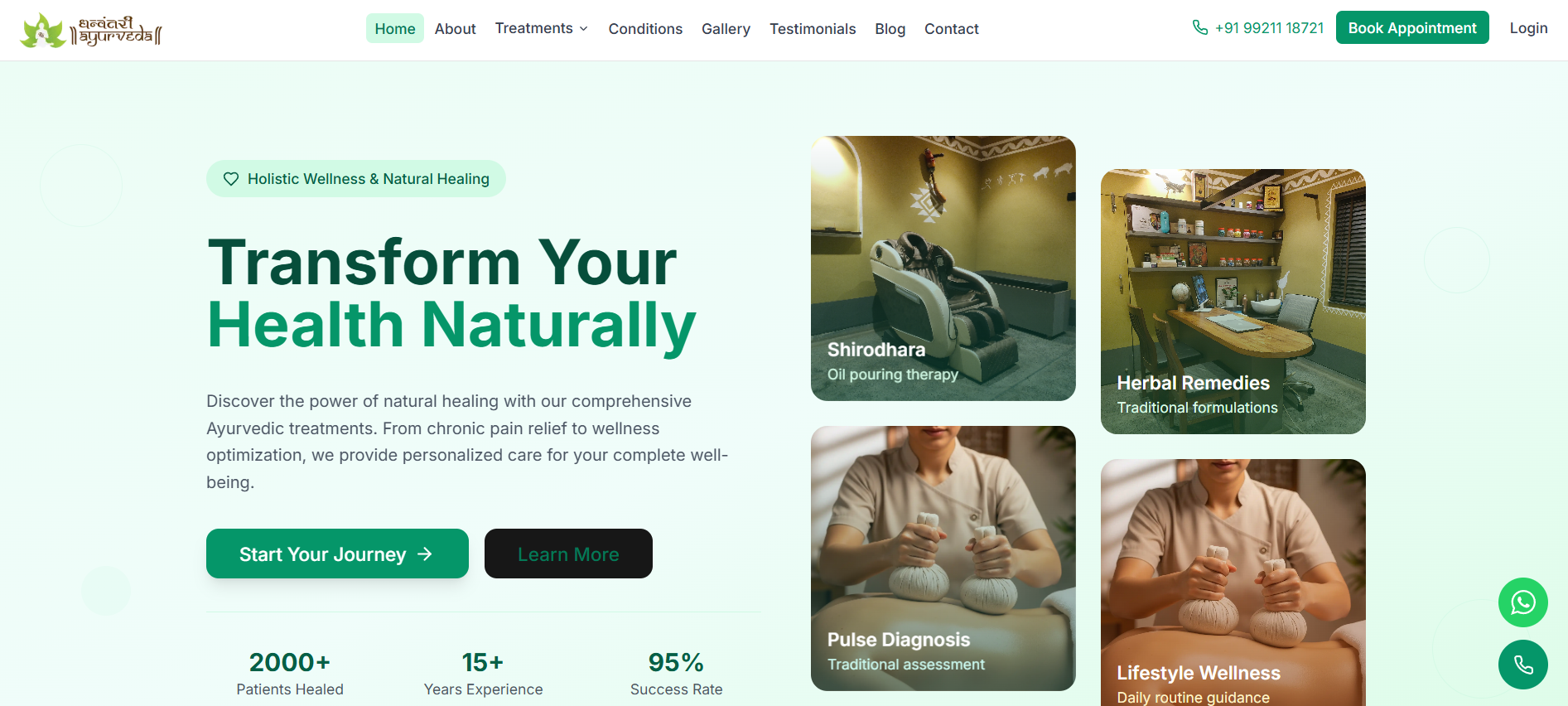 Dhanvantari Ayurveda website preview