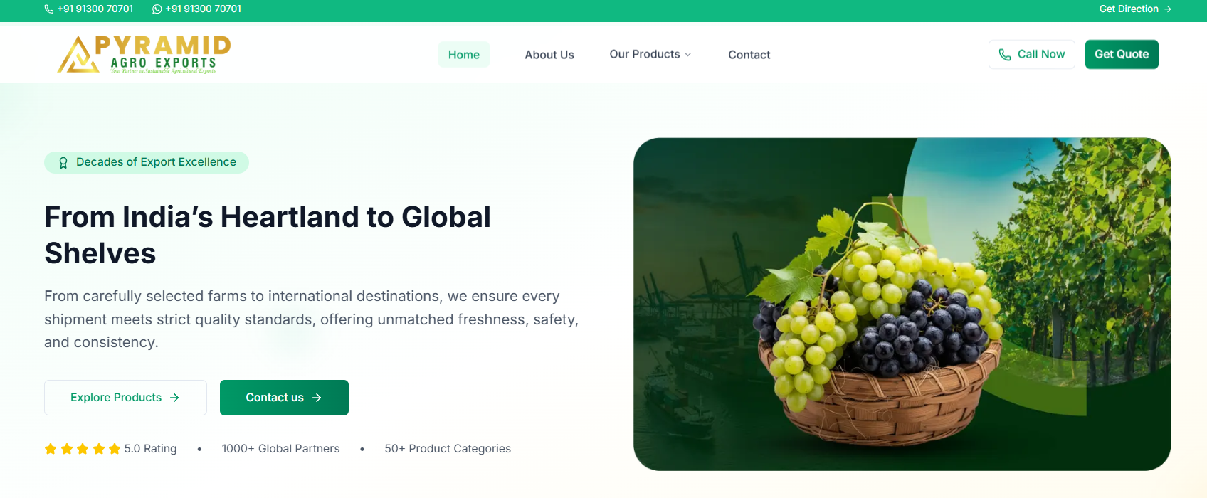Pyramid Agro website preview