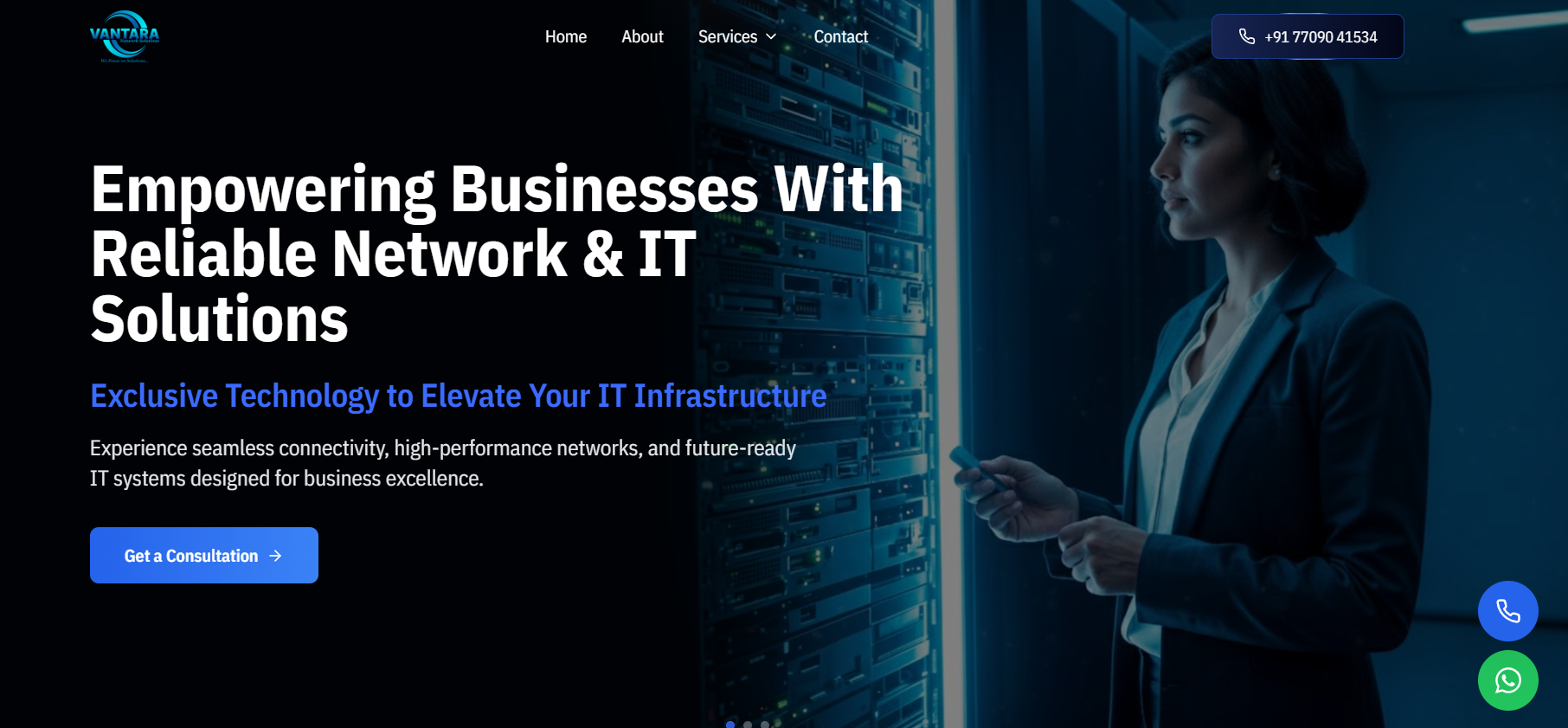 Vantara Net website preview
