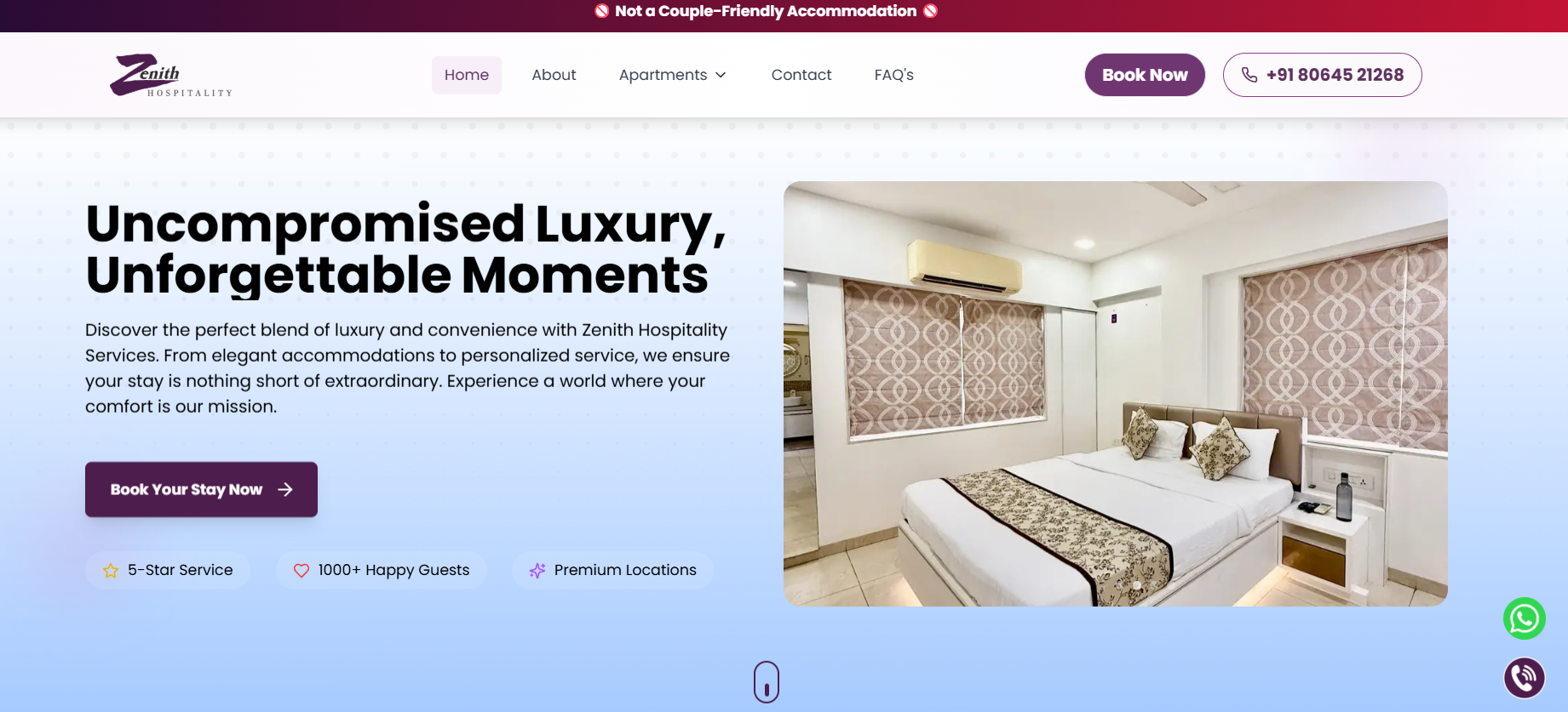 Zenith Hospitality website preview